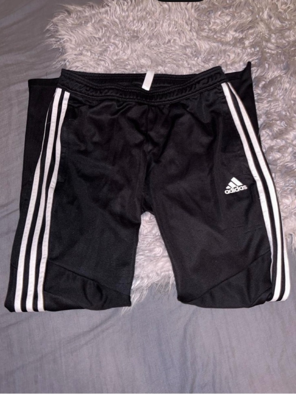 adidas Black Leggings with White Three-Stripes